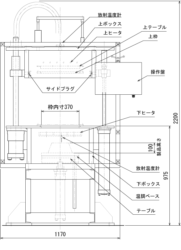 NGF-0203-PWの外形図(正面)